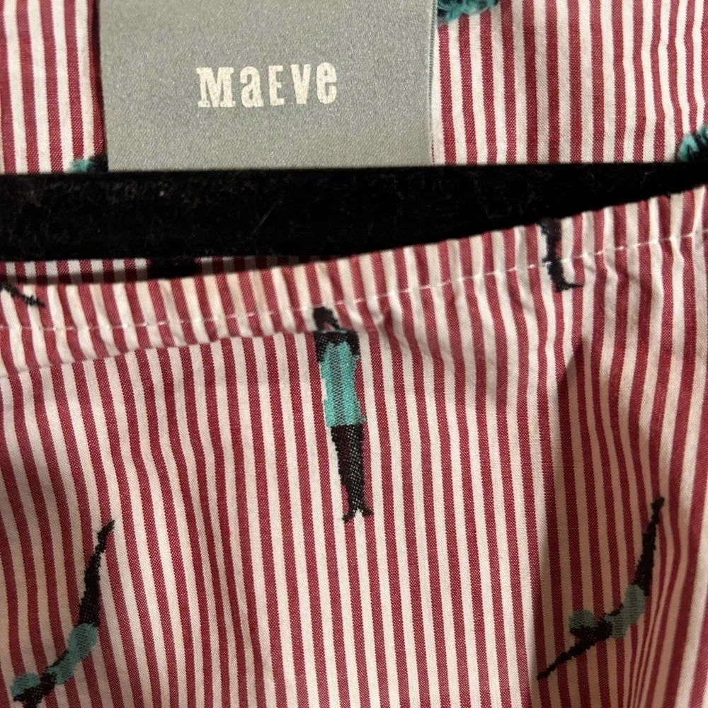 Anthropologie Maeve Bathing Beauty Dress Retro Swimmers Red Stripe Sz 14 - Picture 4 of 6